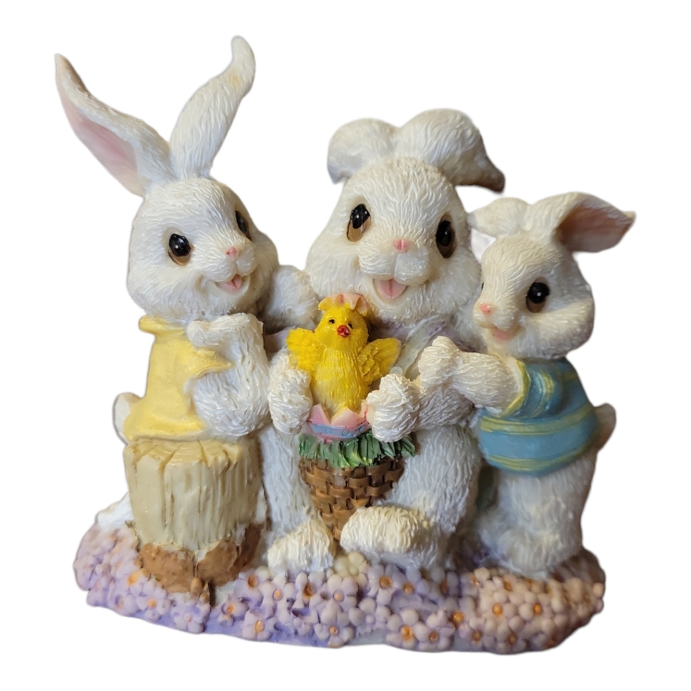 Vtg Magic Creations 3 Easter Bunny Rabbit Statue Figurine